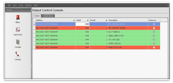 Output Control Console Screenshot